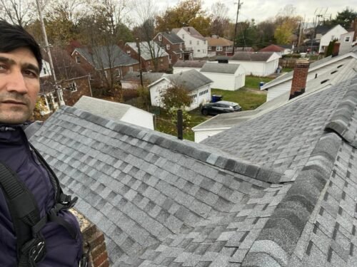 Completed residential roofing project