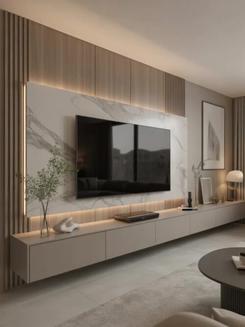 Modern custom TV wall design