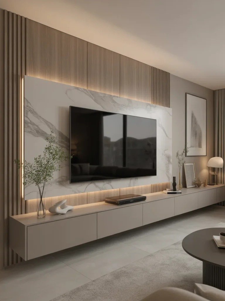 Modern custom TV wall design